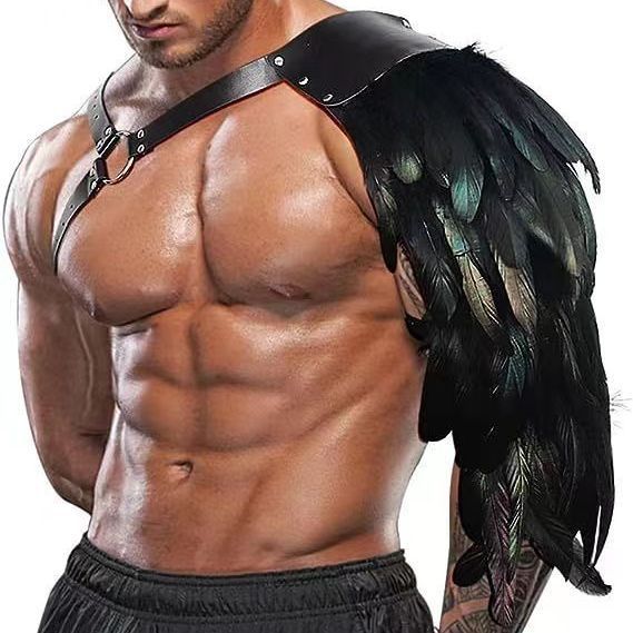 Medieval Feather Shoulder Armor Chest Strap