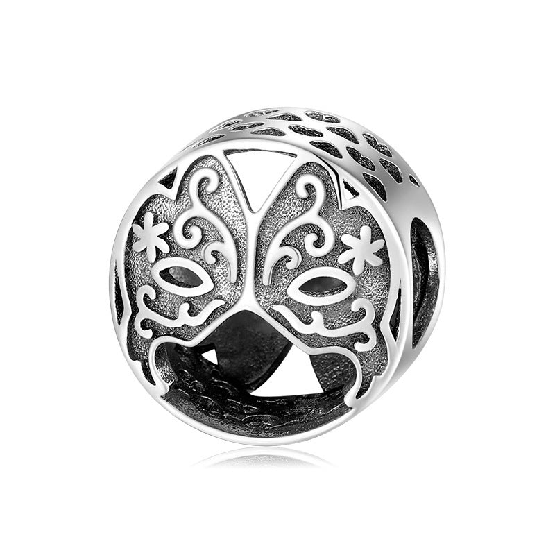 S925 Sterling Silver Beads Pendant Halloween Skull Clown Bracelet Diy Accessories Beads