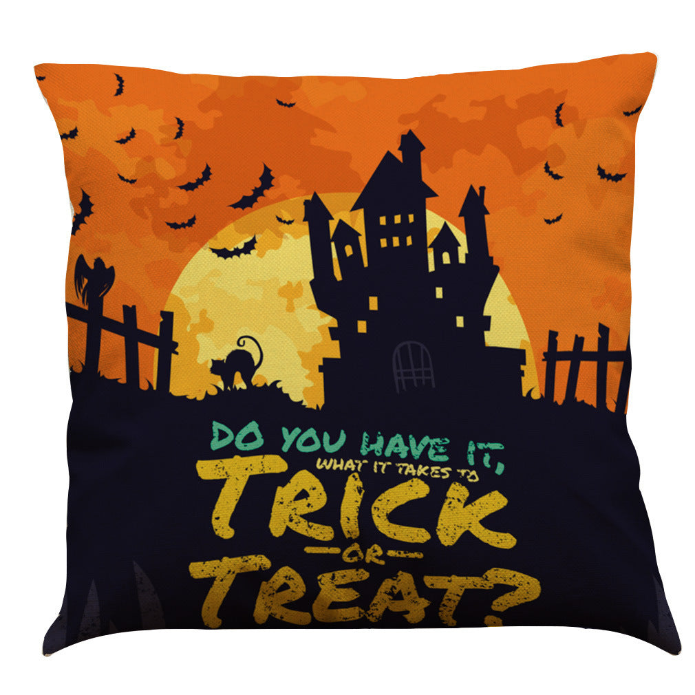 Halloween Cotton Linen Sofa / Car Cushion Pillowcase