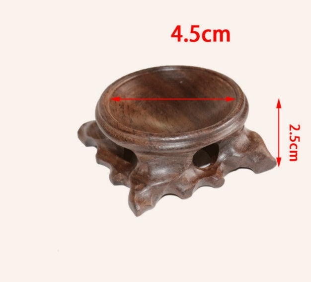 Mahogany Crystal Ball Base Display Stand