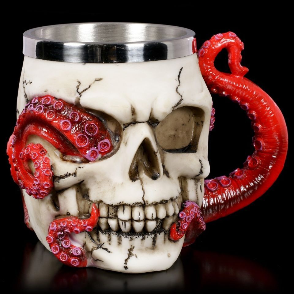 Unique Skull and Octopus Goblet