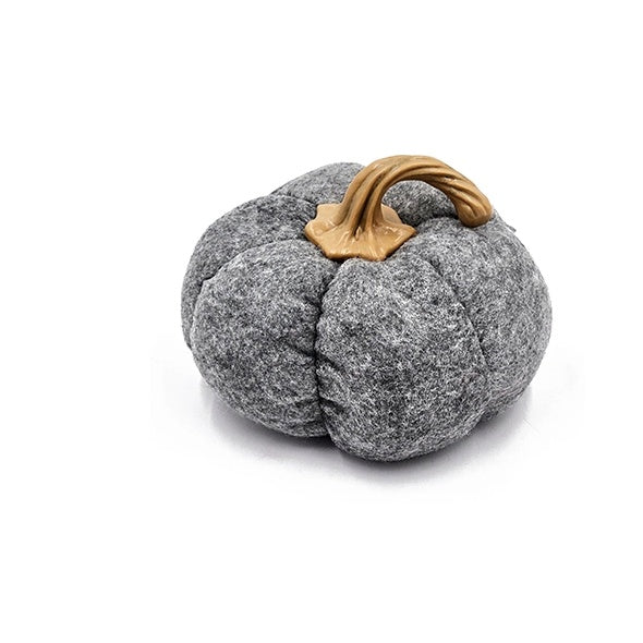 Set Of 3, 8.3x8.3x5.5 Gray Pumpkin Ornament Decor