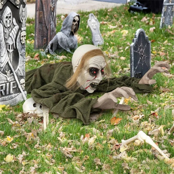 Halloween Zombie Decorations With Glowing Eyes And Spooky Sounds