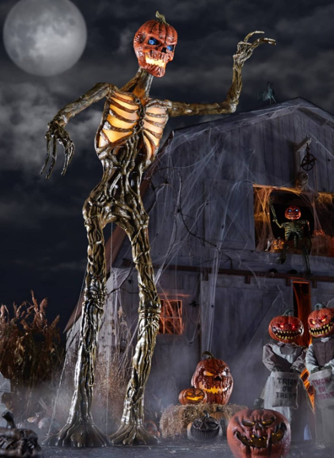 Pumpkin Vine Skeleton Figurine