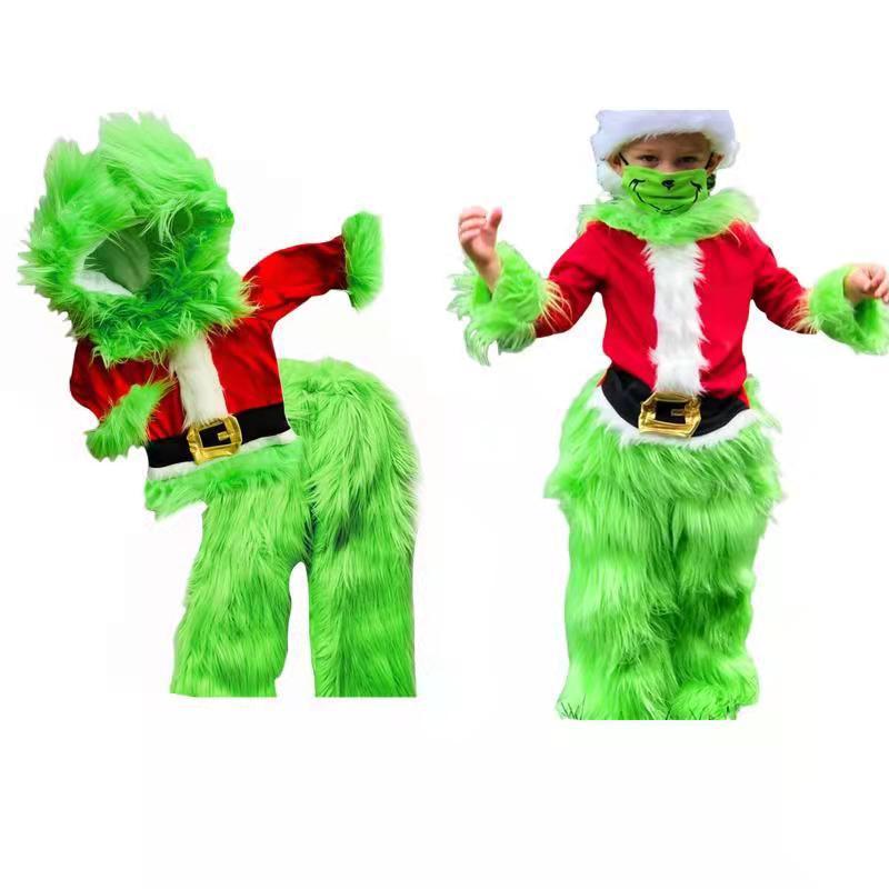 Kid's Furry Green Santa Suit