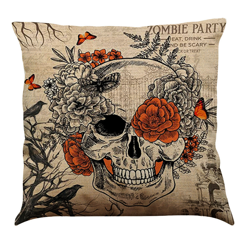 Halloween Cotton Linen Sofa / Car Cushion Pillowcase