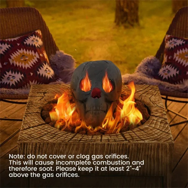 Realistic Fire Pit Skull
