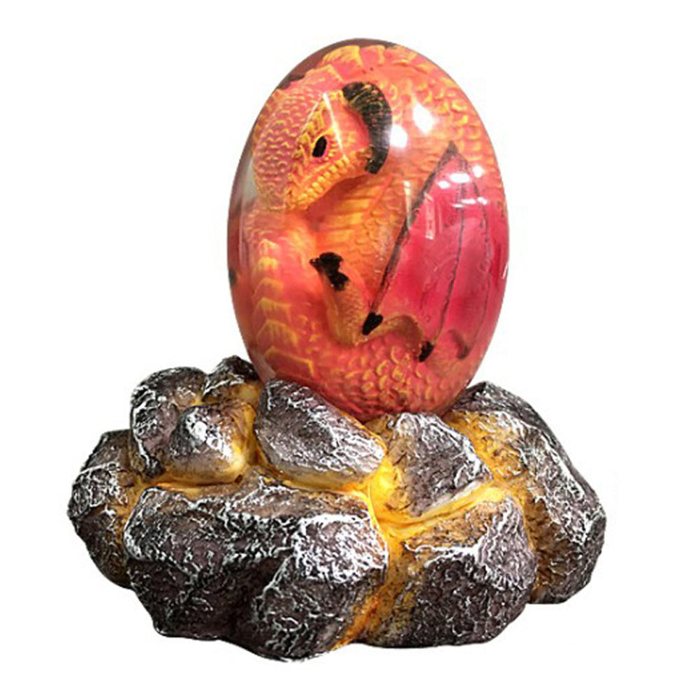 LED Lava Dragon Egg Statue Resin Reiki Home Decor