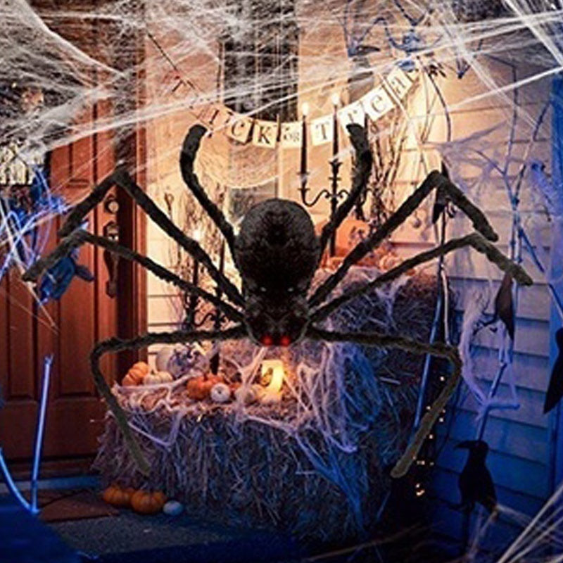 Halloween Plush Spider and/or Giant Web Haunted House Prop Indoor Outdoor Giant Decor