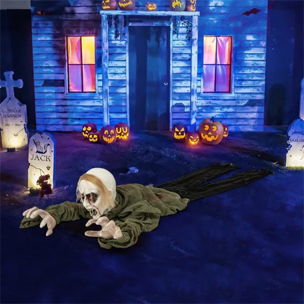 Halloween Zombie Decorations With Glowing Eyes And Spooky Sounds