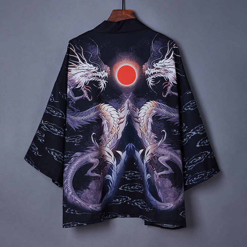 Chinese Style Longteng Picture National Fashion Retro Han Ukiyo-e Cloak Harajuku