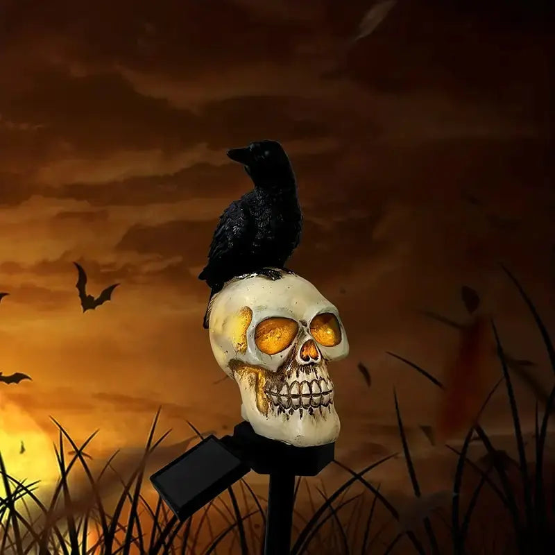 Solar Garden Lamp - Pumpkin Skull LED Decoration