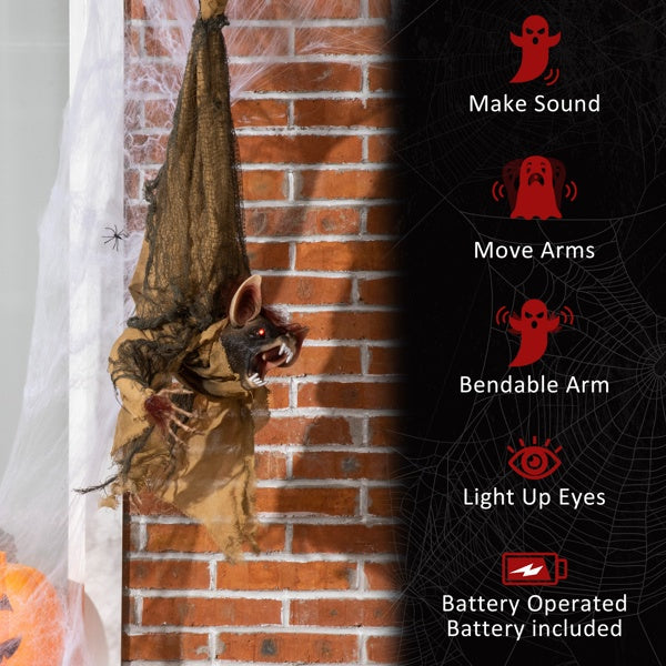 Hanging Scary Bat w/ Creepy Sounds
