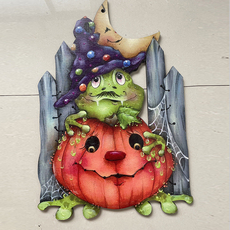 Halloween Wooden Pumpkin or Frog Door Hanger