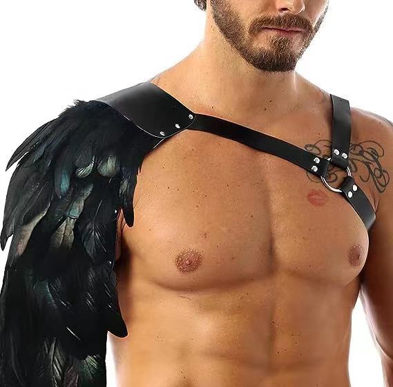 Medieval Feather Shoulder Armor Chest Strap