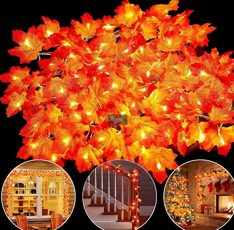Fairy Light Maple Leaf 6 1/2 Ft Garland