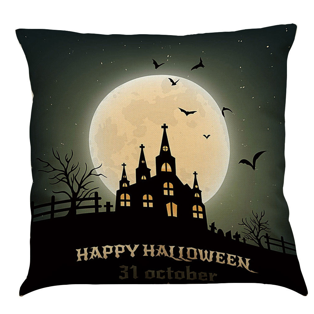 Halloween Cotton Linen Sofa / Car Cushion Pillowcase