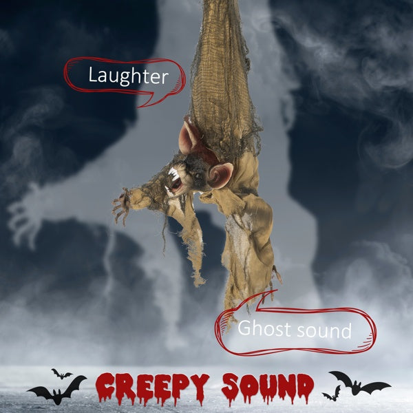 Hanging Scary Bat w/ Creepy Sounds