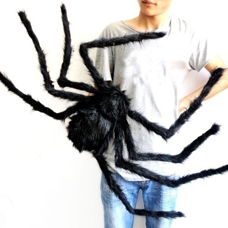 Halloween Plush Spider and/or Giant Web Haunted House Prop Indoor Outdoor Giant Decor