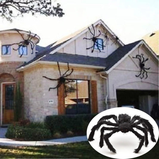 Halloween Plush Spider and/or Giant Web Haunted House Prop Indoor Outdoor Giant Decor