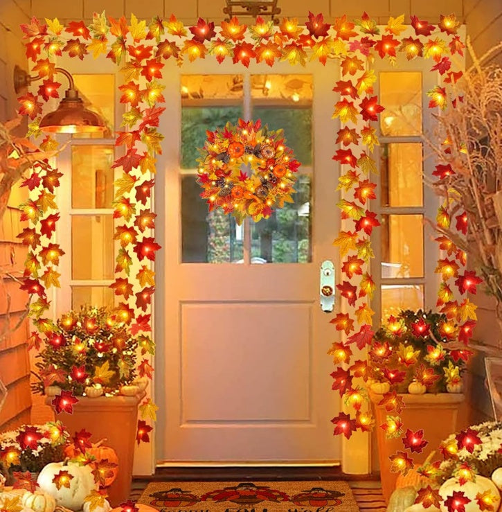 Fairy Light Maple Leaf 6 1/2 Ft Garland