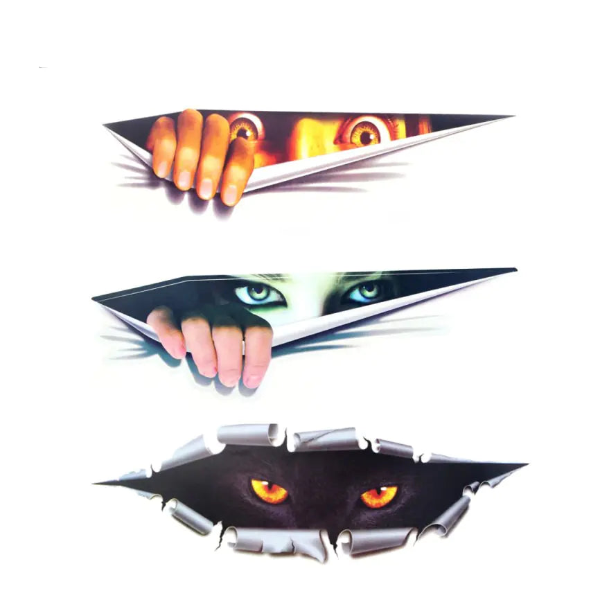 3D Halloween Car Wall Stickers & Decor (Realistic Eyes)