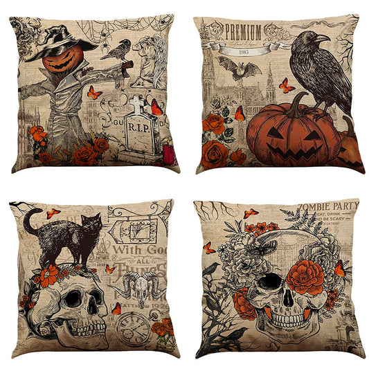 Halloween Cotton Linen Sofa / Car Cushion Pillowcase