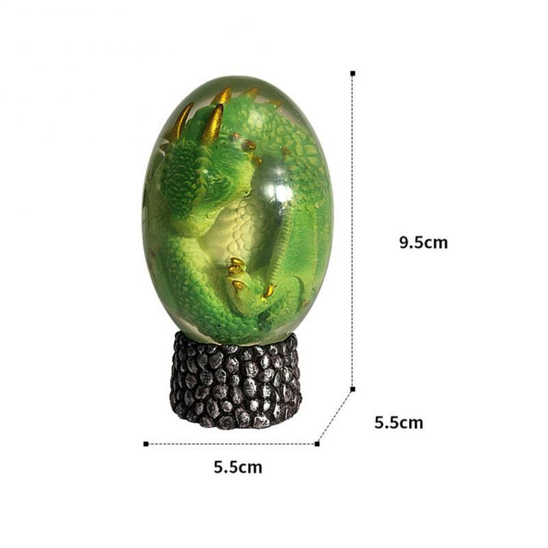 LED Lava Dragon Egg Statue Resin  Reiki Home Decor