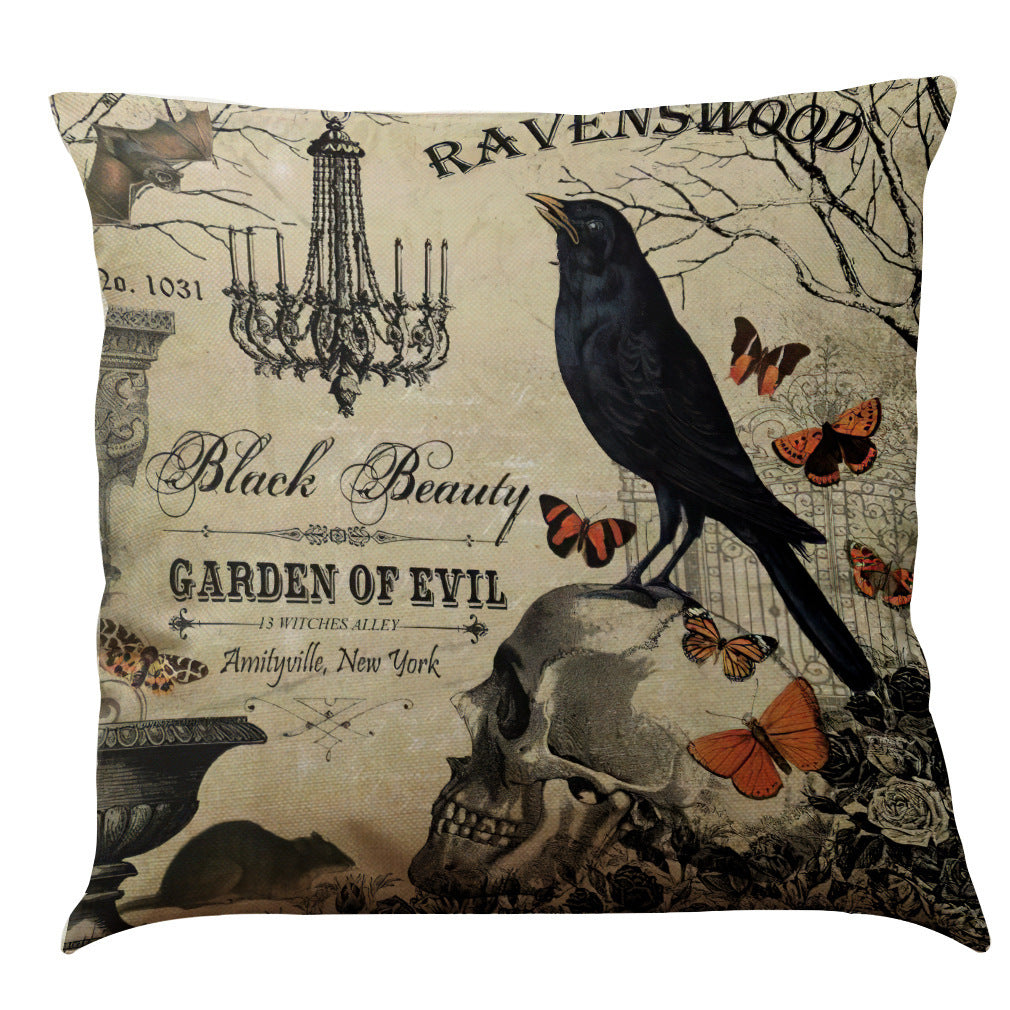 Halloween Cotton Linen Sofa / Car Cushion Pillowcase