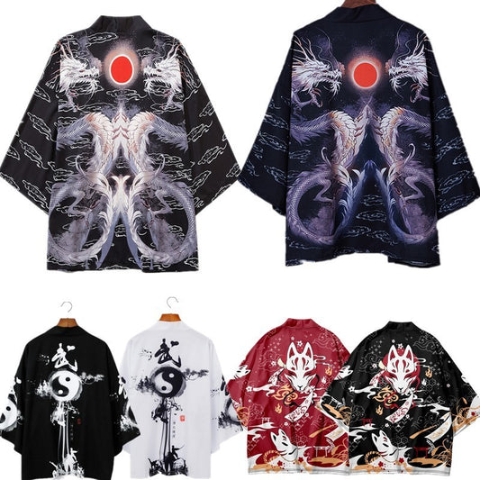Chinese Style Longteng Picture National Fashion Retro Han Ukiyo-e Cloak Harajuku