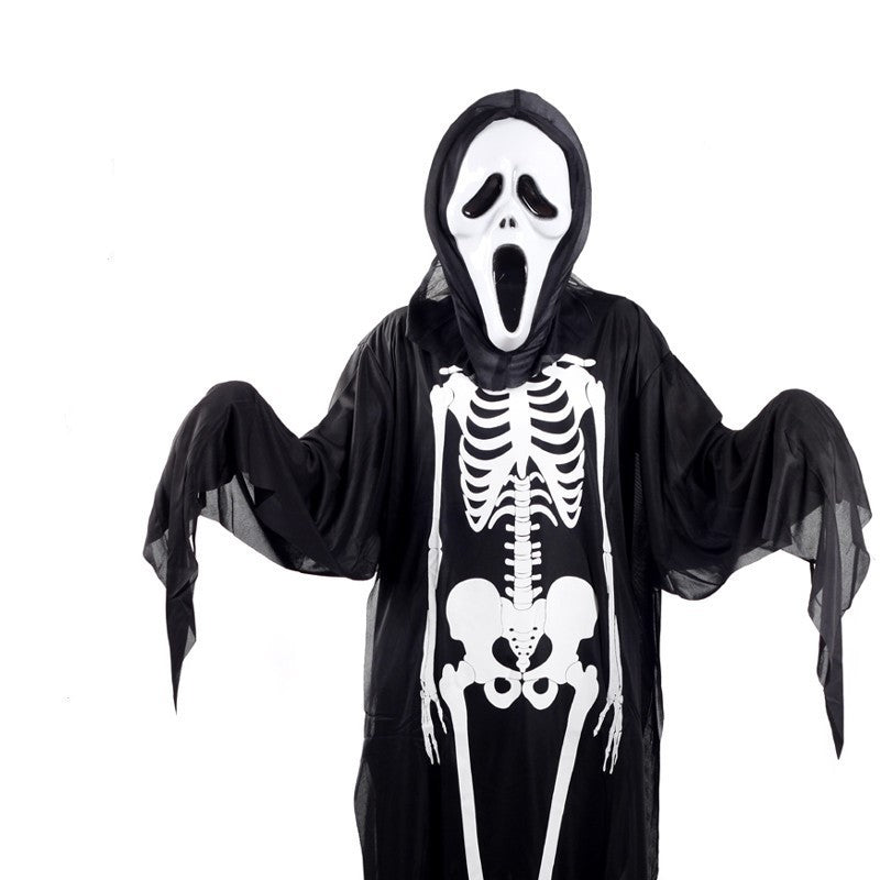 Skeleton and screaming ghost costume