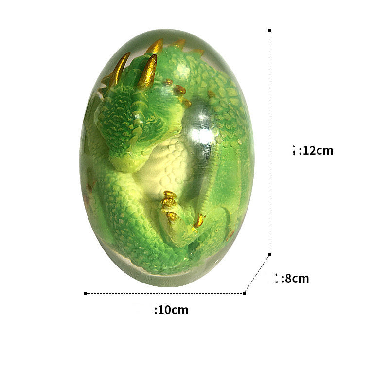 LED Lava Dragon Egg Statue Resin  Reiki Home Decor