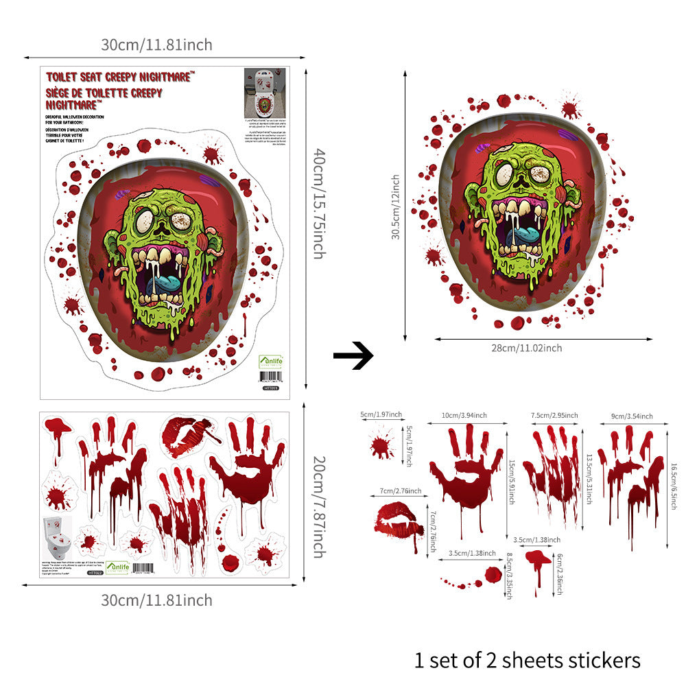 Halloween Theme Toilet Clings