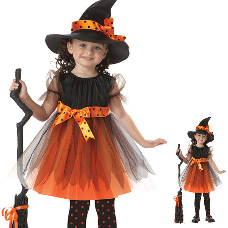 Halloween child witch, bat or cloak costume and / or broom