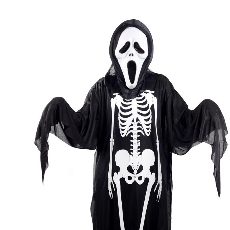 Skeleton and screaming ghost costume