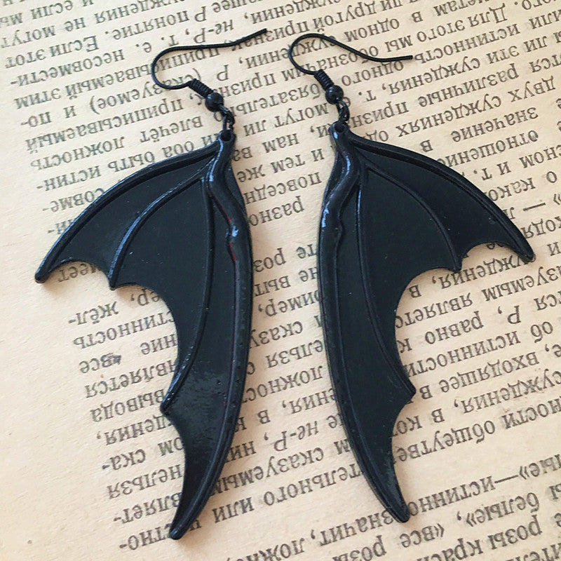 Vintage Dark Halloween Bat wings Earrings