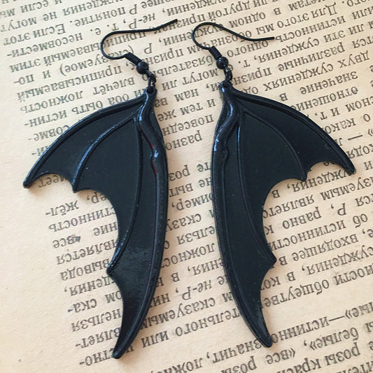 Vintage Dark Halloween Bat wings Earrings