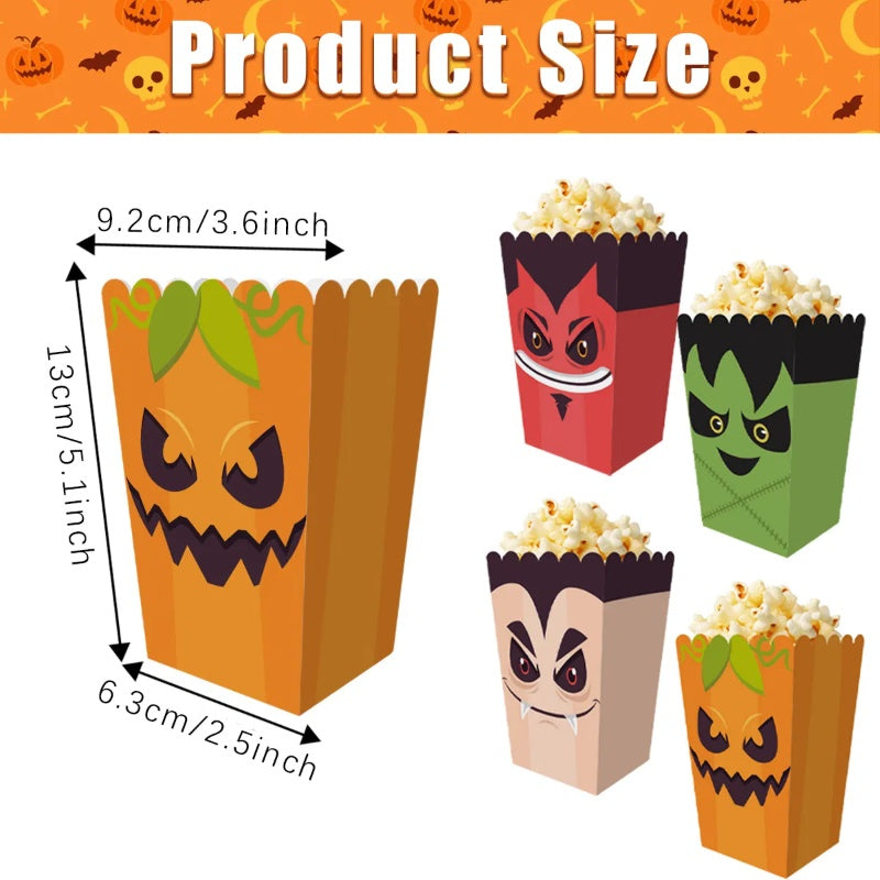 12 Pieces Halloween Popcorn / Snack Treat Boxes