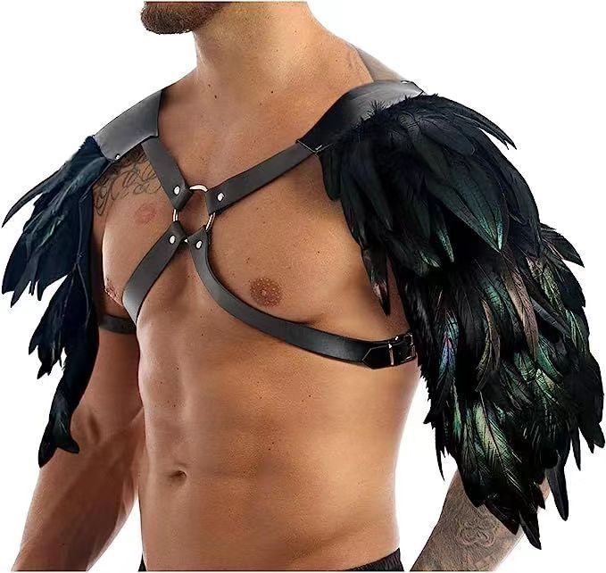 Medieval Feather Shoulder Armor Chest Strap