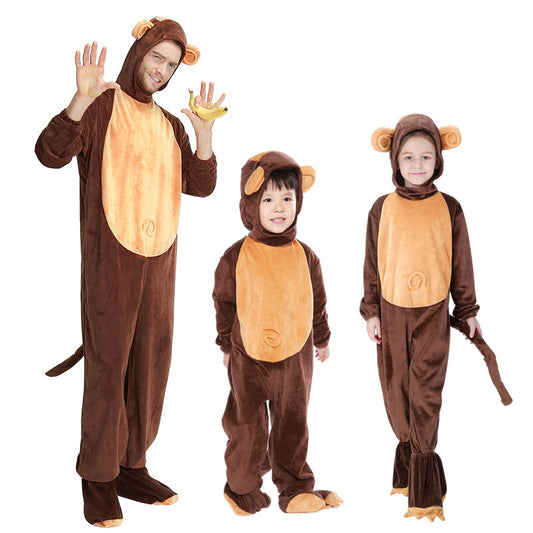 Adult and Kids Plushy Monkey Costumes