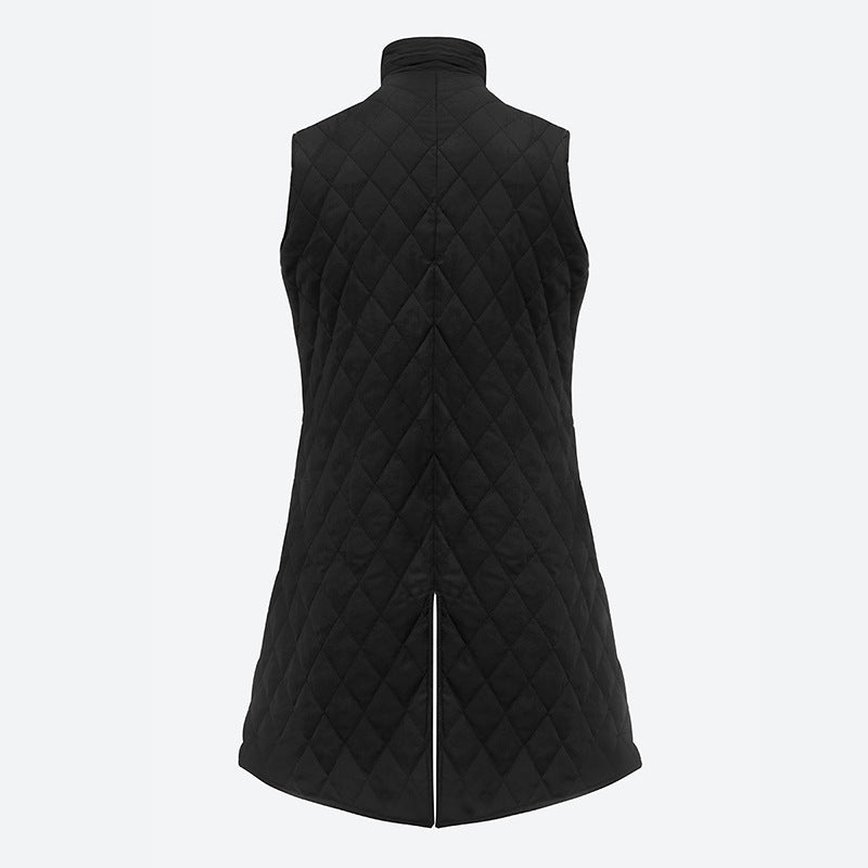 Quilted Pirate Vest w/ Standing Collar and Buckle Closure