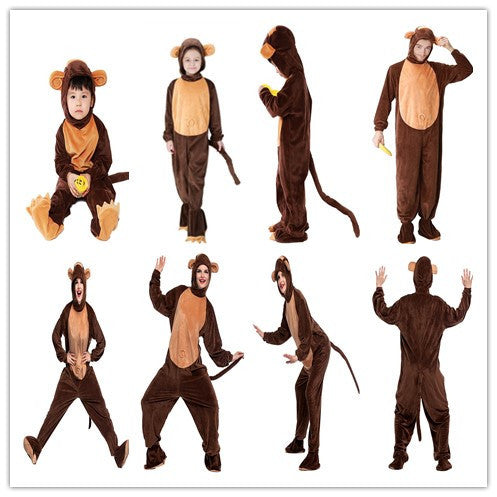 Adult and Kids Plushy Monkey Costumes