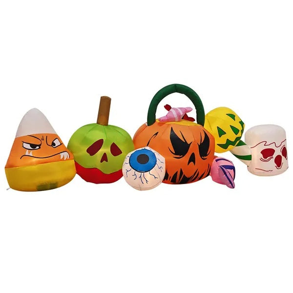 8FT Long Halloween Inflatable Pumpkins Eyeball Candy Outdoor Decorations