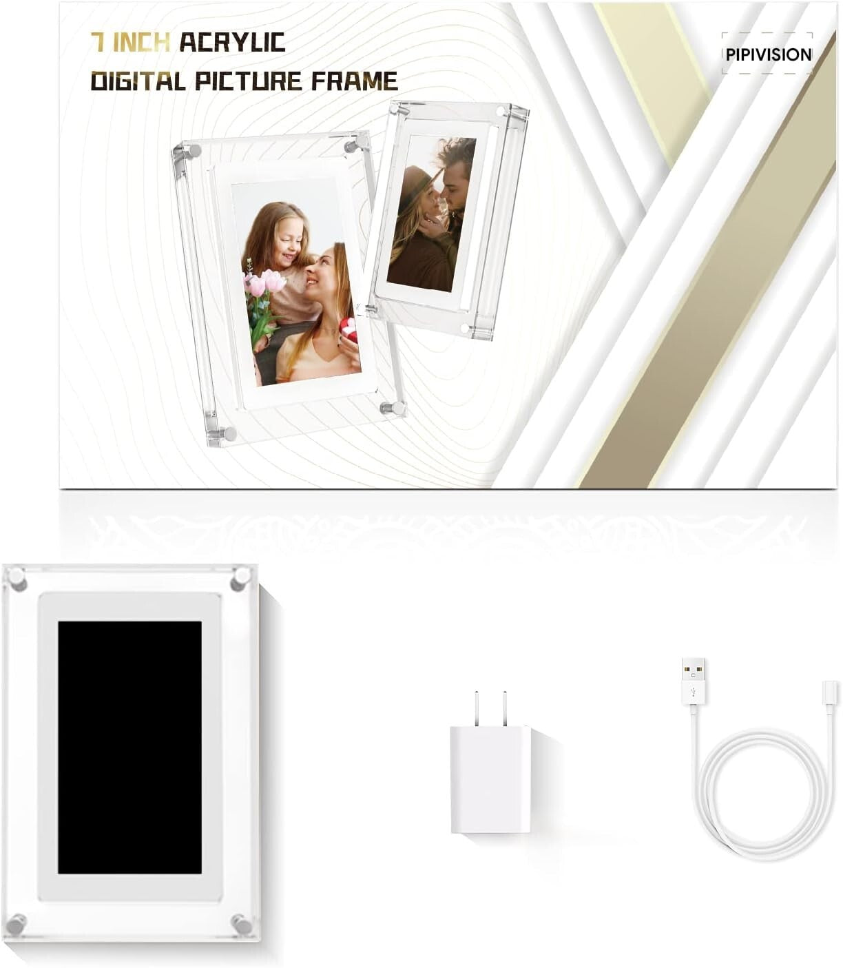 7-Inch Digital Picture Frame,Acrylic Video Frame with Auto Rotate Playback, 2...
