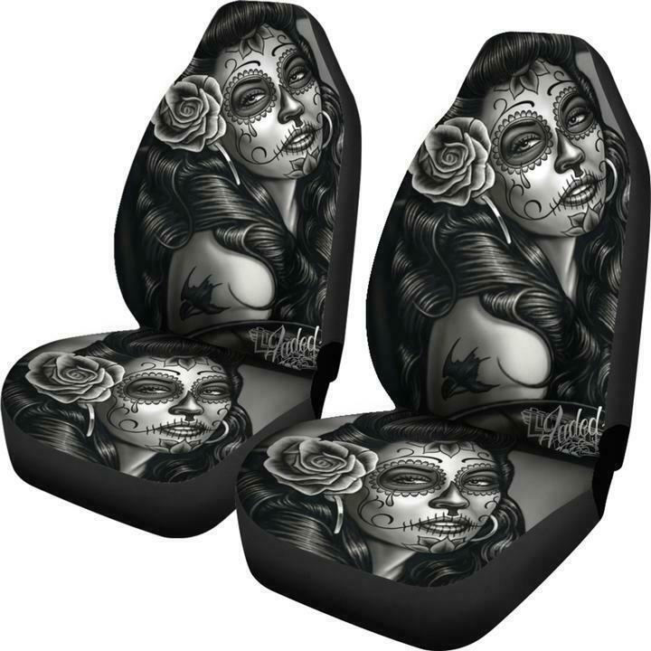 Dia De Los Muertos Car Seat  Covers