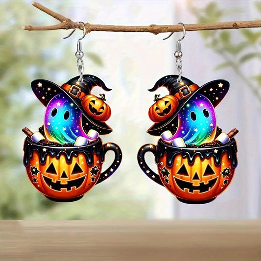 Halloween Theme Acrylic Pendant Earrings