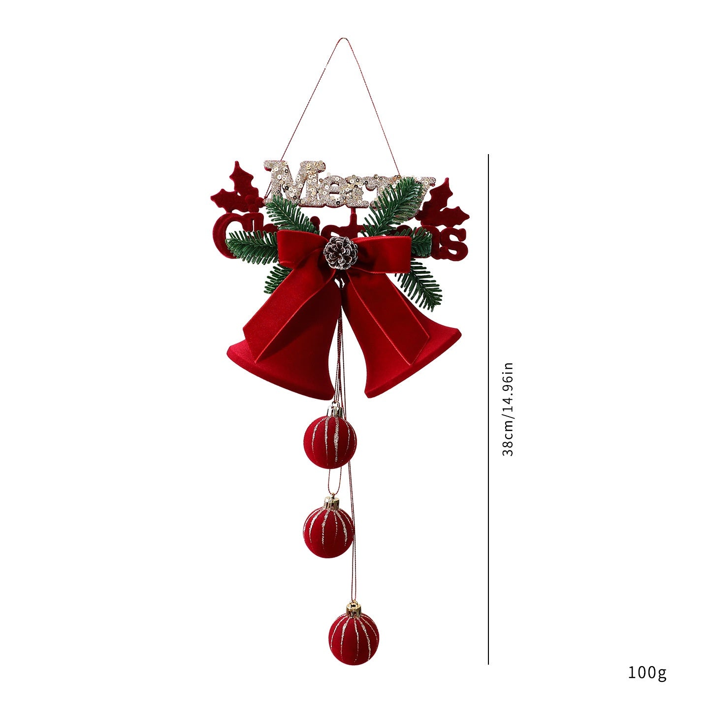 Santa Yuan Painted Velvet Nordic Christmas Bell Ornament Christmas Tree Decoration Home Window Hanging Decor