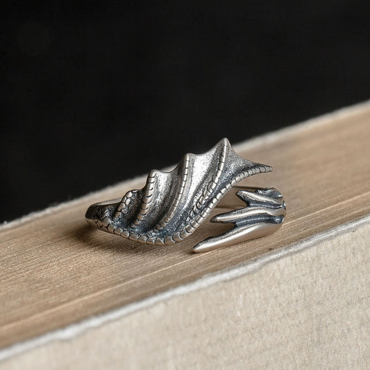 S925 Sterling Silver Dragon Wings Ring