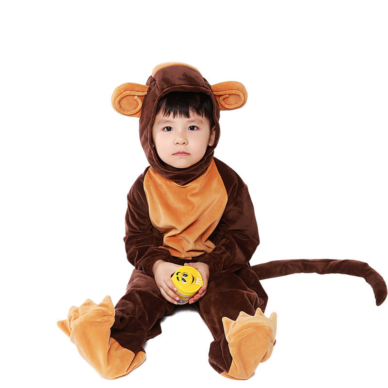 Adult and Kids Plushy Monkey Costumes