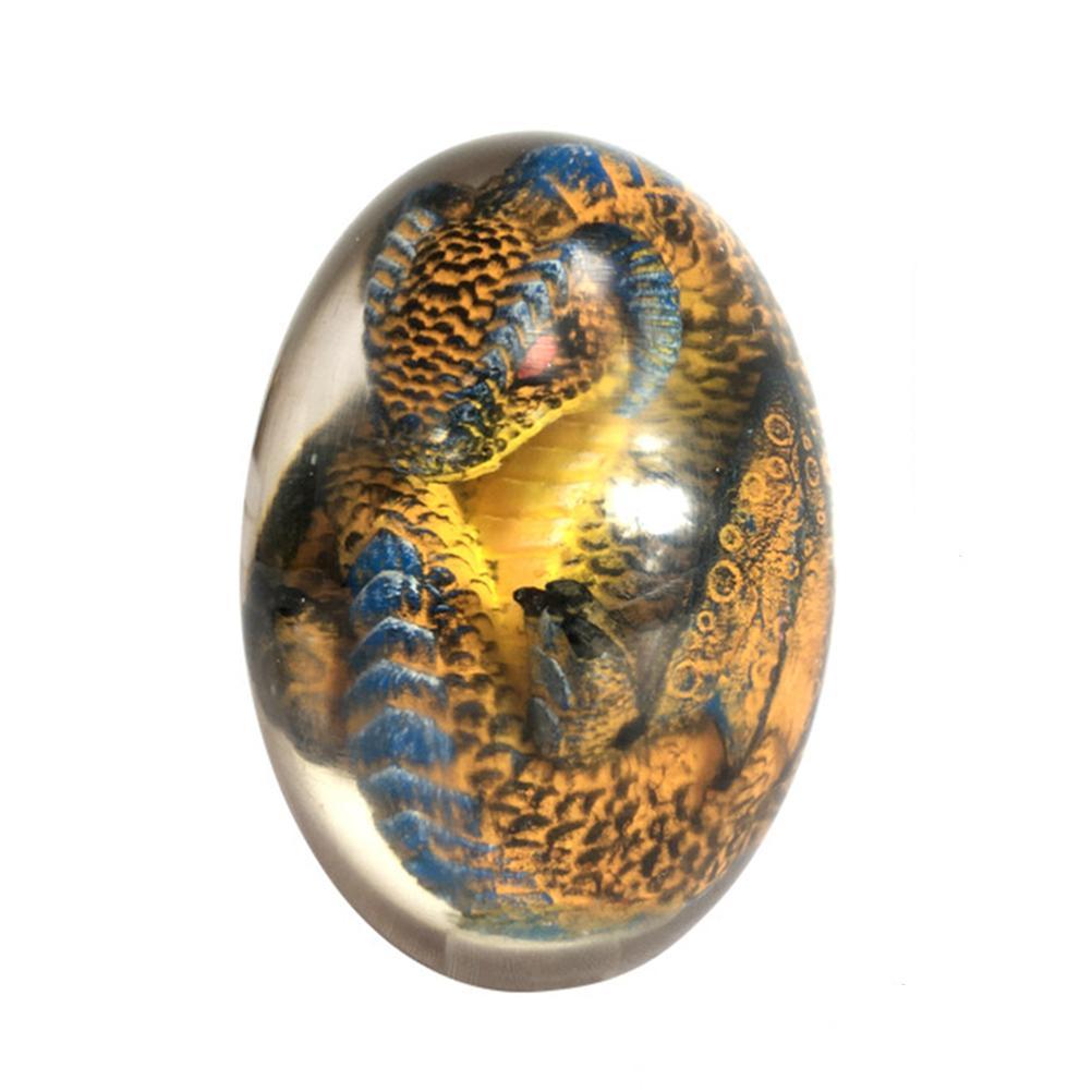 LED Lava Dragon Egg Statue Resin  Reiki Home Decor
